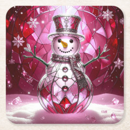 Posavasos de papel de fiesta copos de nieve muñeco