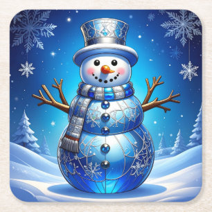 Posavasos de papel de fiesta de copos de nieve de 