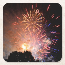 Posavasos de papel de fuegos artificiales