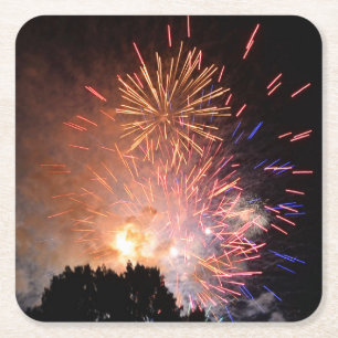Posavasos de papel de fuegos artificiales