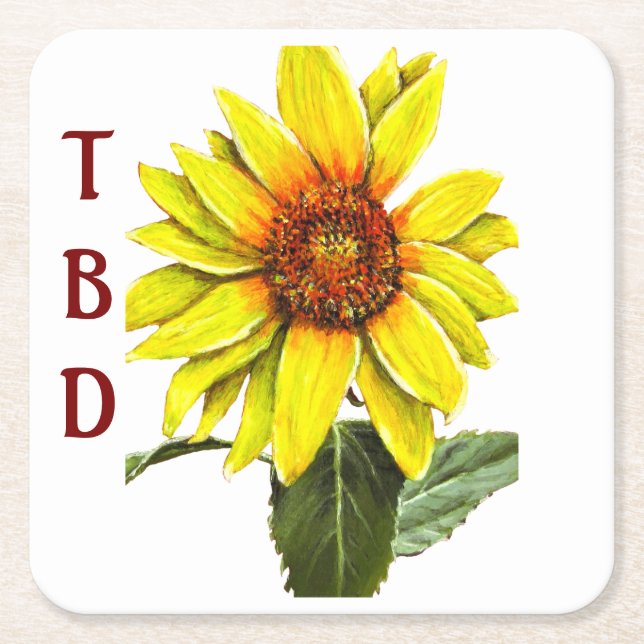 Posavasos de papel de girasol (Anverso)
