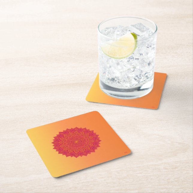 Posavasos de papel de mandala personalizados (In situ)