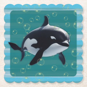 Posavasos de papel de orca bebé