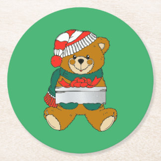 Posavasos de papel de oso de Navidad