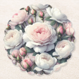 Posavasos de papel de peonía romántica – Más forma