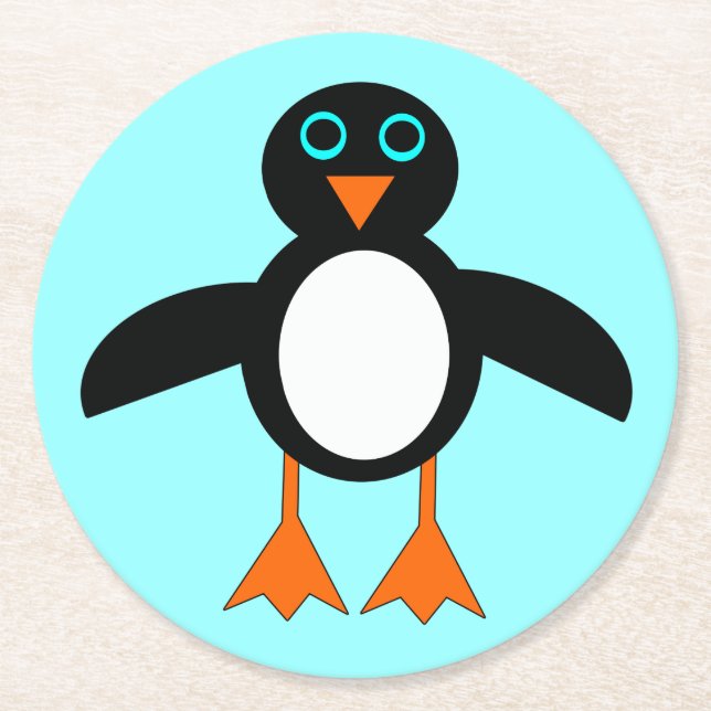 Posavasos de papel de pingüino lindo (Anverso)