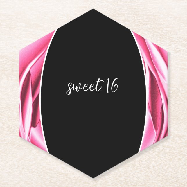 Posavasos de papel de rosa rosa (Anverso)