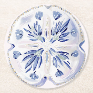 Posavasos de papel de vida marina costera