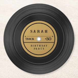 Posavasos de papel de vinilo retro personalizados