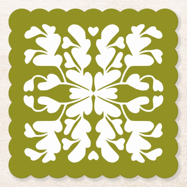 Posavasos De Papel Decano verde oliva (Anverso)