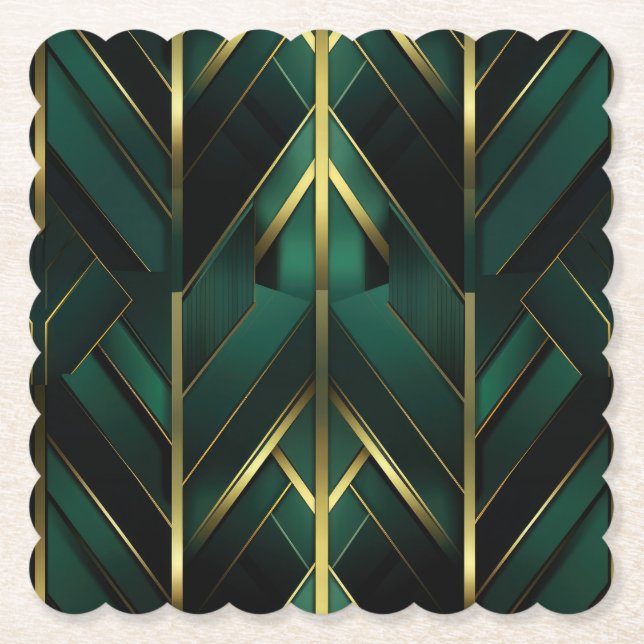 Posavasos De Papel Deco Verde (Anverso)