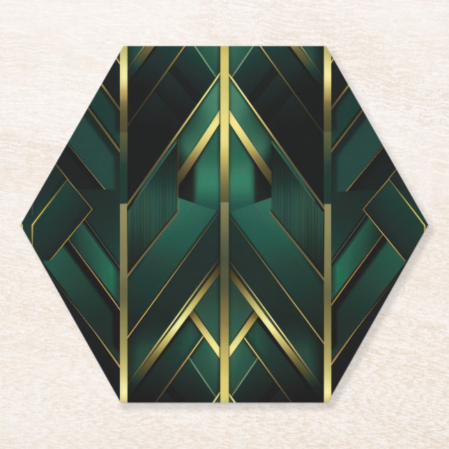 Posavasos De Papel Deco Verde (Anverso)
