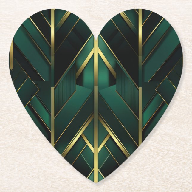 Posavasos De Papel Deco Verde (Anverso)