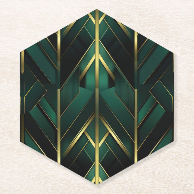 Posavasos De Papel Deco Verde (Anverso)