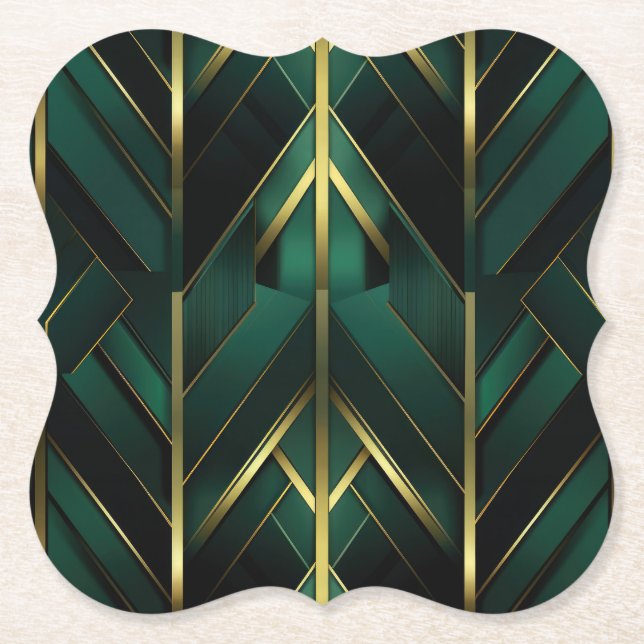 Posavasos De Papel Deco Verde (Anverso)