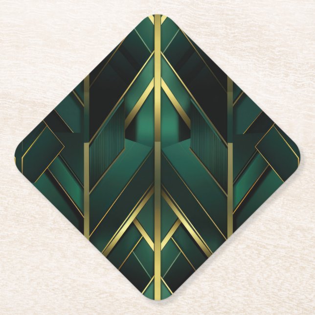 Posavasos De Papel Deco Verde (Anverso)