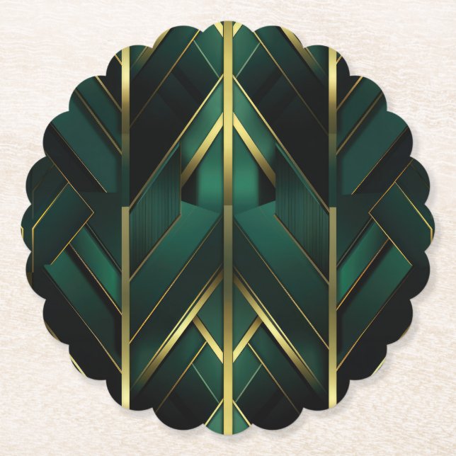 Posavasos De Papel Deco Verde (Anverso)