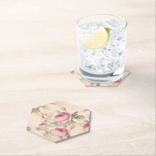 Posavasos De Papel Decoración de Anfitrión de Fiesta Vintage de Rosas