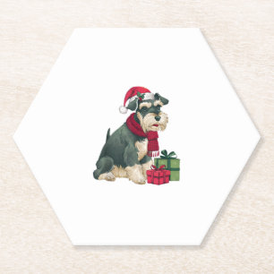 Posavasos De Papel Decoración Fiesta Santa Gigante Perro Schnauzer Ch
