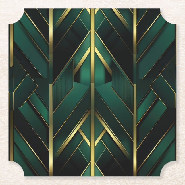 Posavasos De Papel Decoración Verde (Anverso)