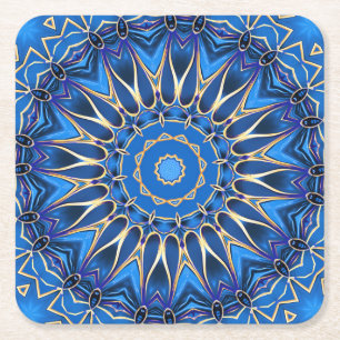 Posavasos de papel decorativo azul para fiestas