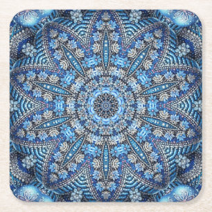 Posavasos de papel decorativo azul para Navidad