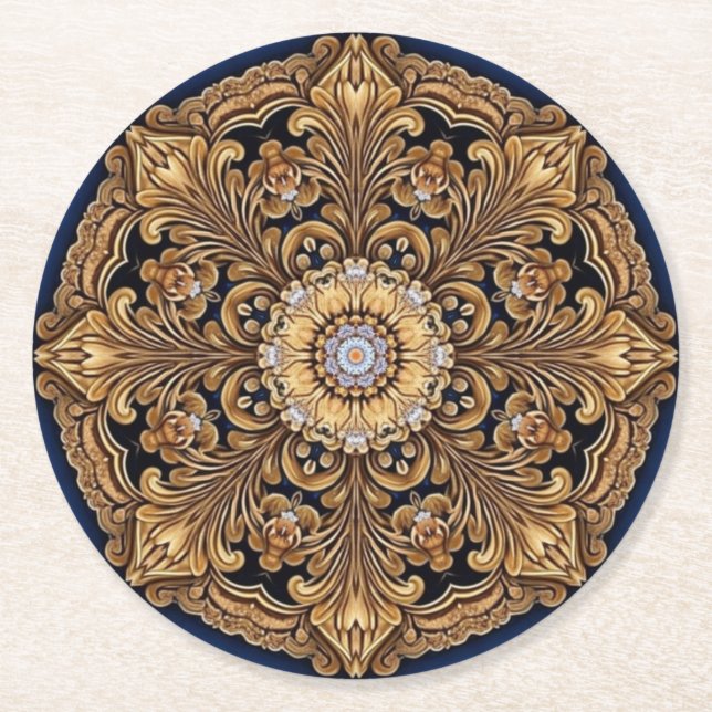 Posavasos de papel decorativo Blue Gold (Anverso)