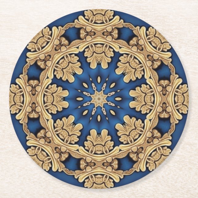Posavasos de papel decorativo Blue Gold (Anverso)
