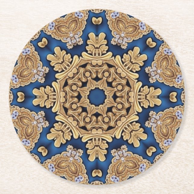 Posavasos de papel decorativo Blue Gold (Anverso)