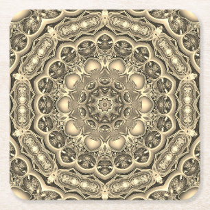 Posavasos de papel decorativo dorado para fiestas