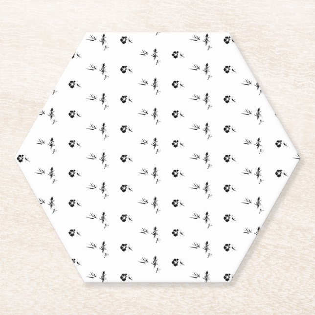 Posavasos De Papel Decorativo, Gris Oscuro, Carbón (Anverso)