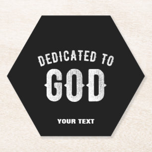 POSAVASOS DE PAPEL DEDICADO A DIOS PERSONALIZABLE GUAY TEXTO BLANCO