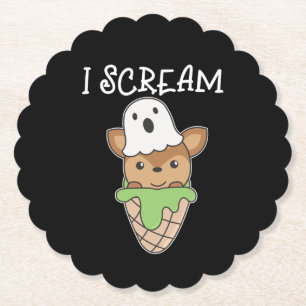 Posavasos De Papel Deer Halloween Fantasma I Grito de crema de hielo