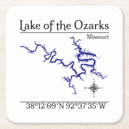 Posavasos de papel del mapa del lago de los Ozarks