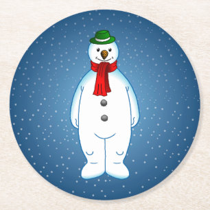 Posavasos de Papel del Muñeco de Nieve de Feliz Na