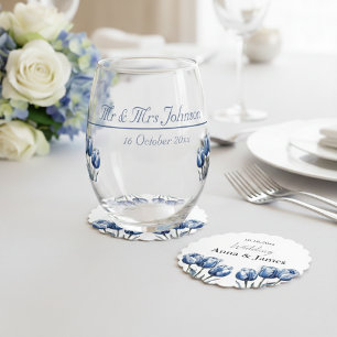 Posavasos De Papel Delft Blue Tulip, personalizado
