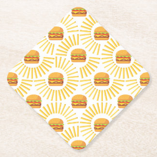 Posavasos De Papel Delicioso hamburguer com batatas fritas