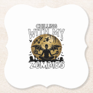 Posavasos De Papel Demonio Alado Luna Tumba Zombies Escalofriantes Ha