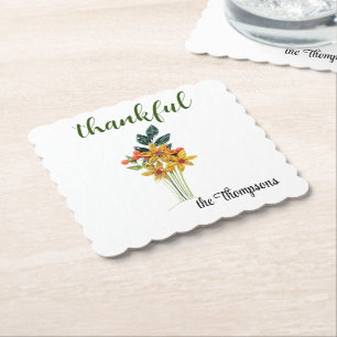 Posavasos De Papel Denominación Flores de Otoño Afortunadas Papel