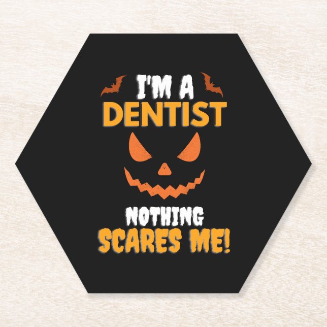 Posavasos De Papel Dentista de Halloween (Anverso)