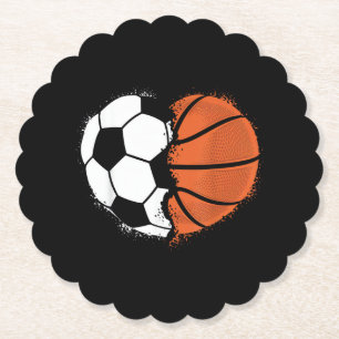 Posavasos De Papel Deportes de corazón Fútbol Baloncesto Amante de la
