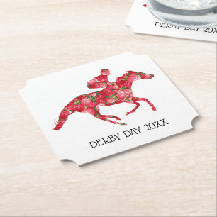 Posavasos De Papel Derby Fiesta Racehorse y Rosas