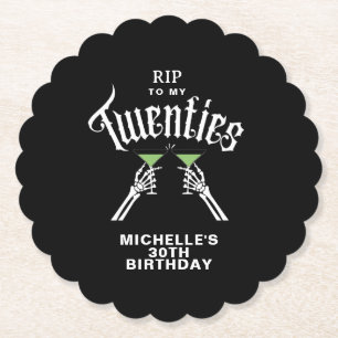 Posavasos De Papel Descansa en paz con mi Fiesta de cumpleaños número