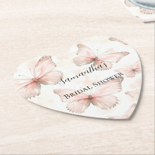 Posavasos De Papel Despedida de soltera de Mariposas Rosadas Lindas