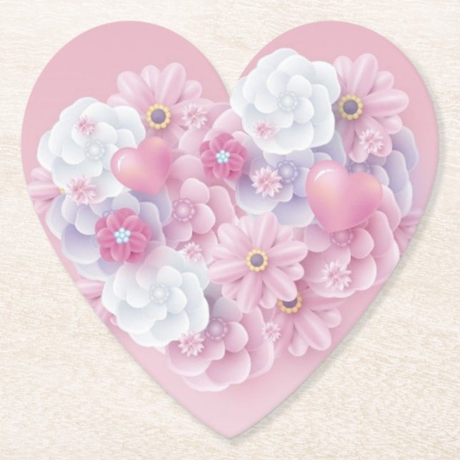 Posavasos De Papel Dessous-de-verre en papier cœur (Anverso)
