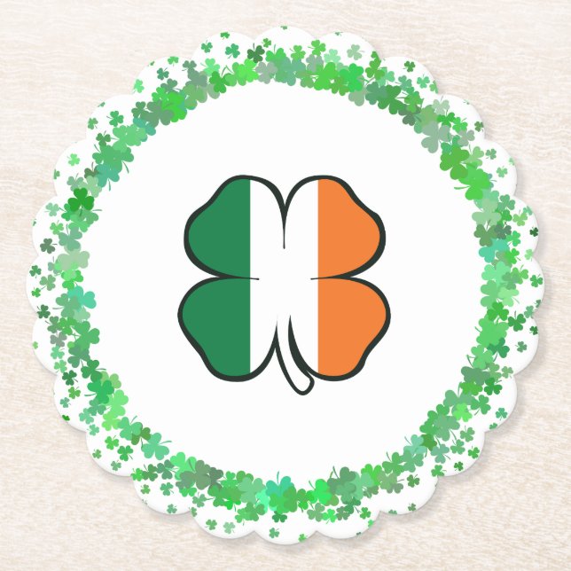 Posavasos De Papel Día de Irlanda Clover Saint Patrick (Anverso)