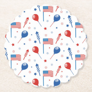 Posavasos De Papel Día de la Independencia 4 de julio Placa de papel