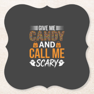 Posavasos De Papel Día de las Brujas Dame Caramelos y Llámame Espanto
