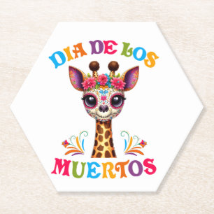 Posavasos De Papel Dia De Los Muertos Floral Skull Giraffe Zo Mexican