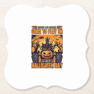 Posavasos De Papel Día de Muertos Duendes Halloween Ven a Jugar Octub